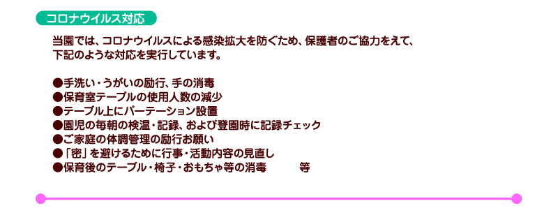 コロナウィルス対応