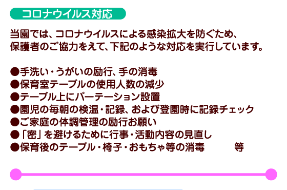 コロナウィルス対応